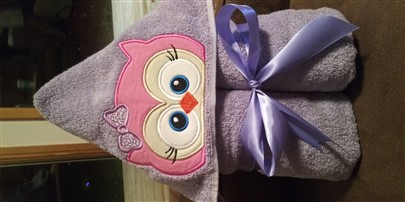 Girl Owl Hooded Towel