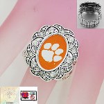 Oval Stone Stretch Ring- Clemson