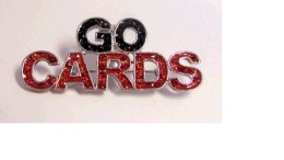GO CARDS w/black & red stones Pin/Slide