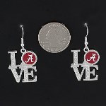University of Alabama Love Letter Design Rhinestone Accent Earrings