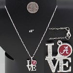 University of Alabama Love Letter Design Rhinestone Accent Necklace